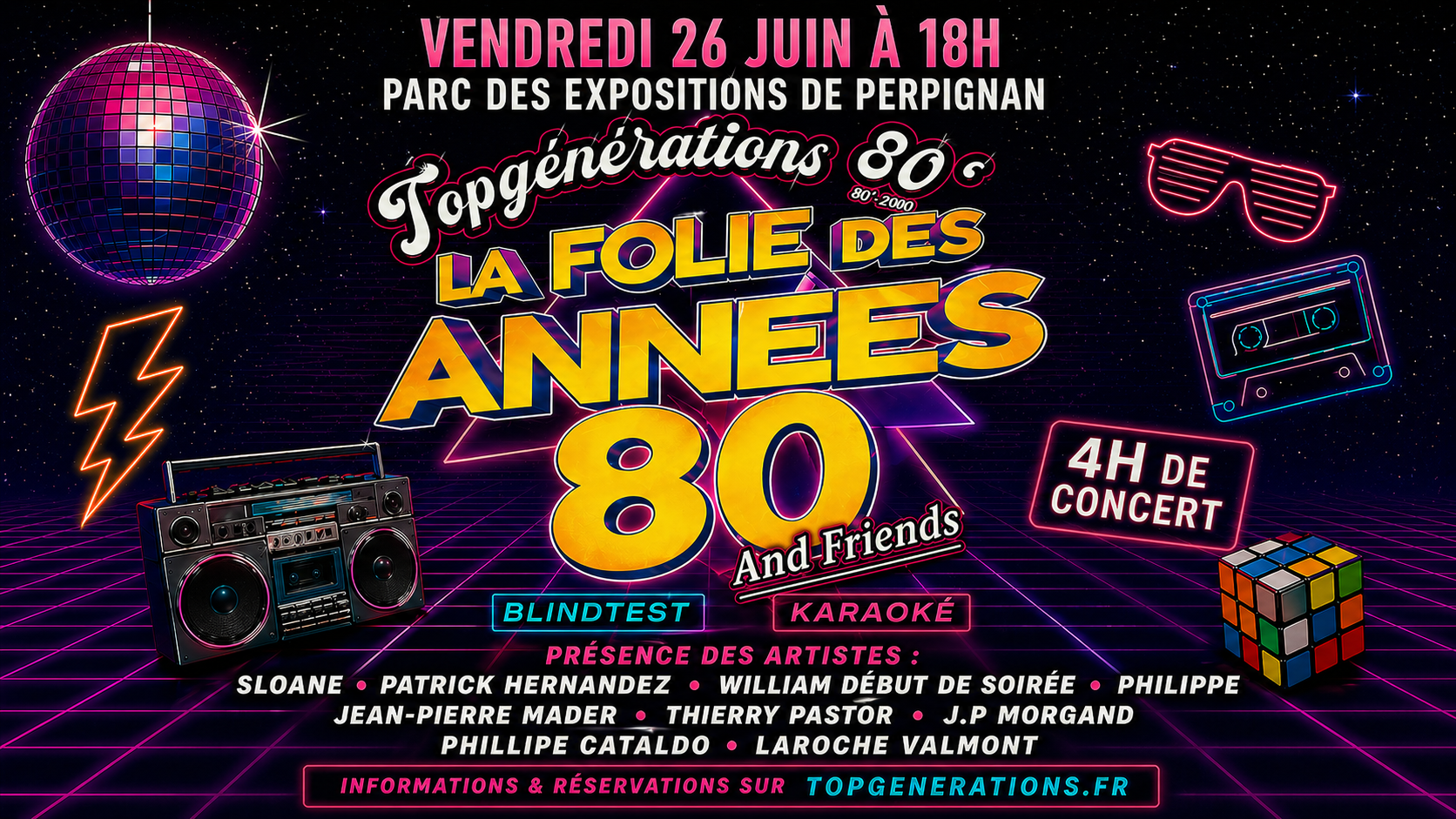 Événement 80s à Perpignan : Concert et Fête Immersive