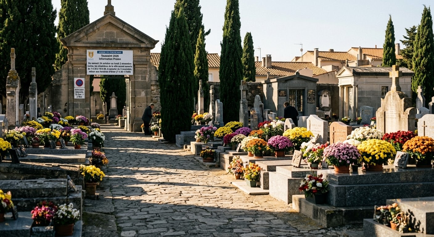 Toussaint à Perpignan : horaires élargis et coup de frein sur les voitures dans les cimetières